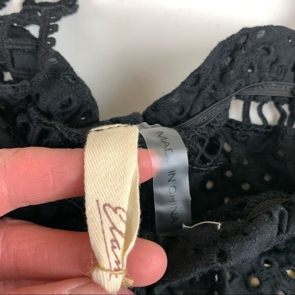 Nwt Elan Halter Black Eyelet Tank Top Medium - Picture 8 of 8